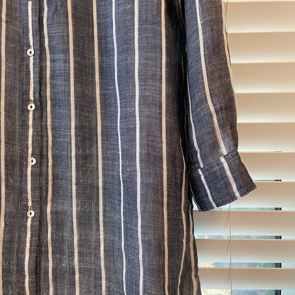 Blue + White Striped Long Sleeve Button Up - Picture 4 of 8